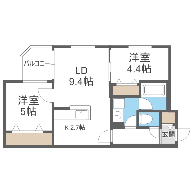 Ｓ－ＲＥＳＩＤＥＮＣＥ北円山ａｌｅｓｉａの間取り