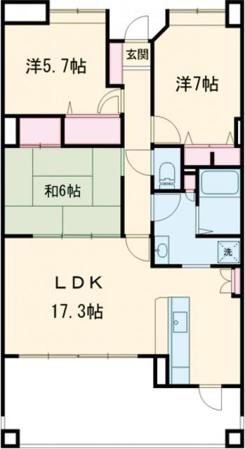 福岡市東区土井のマンションの間取り