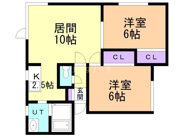 札幌市東区北四十五条東のアパートの間取り