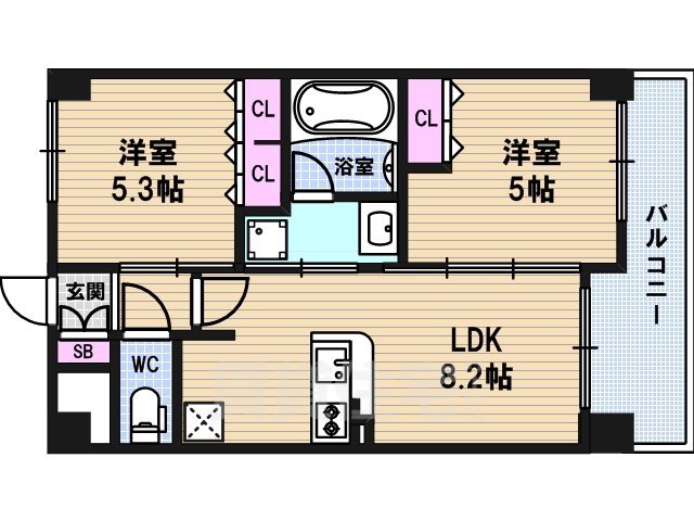 エステムプラザ大阪城パークフロントの間取り