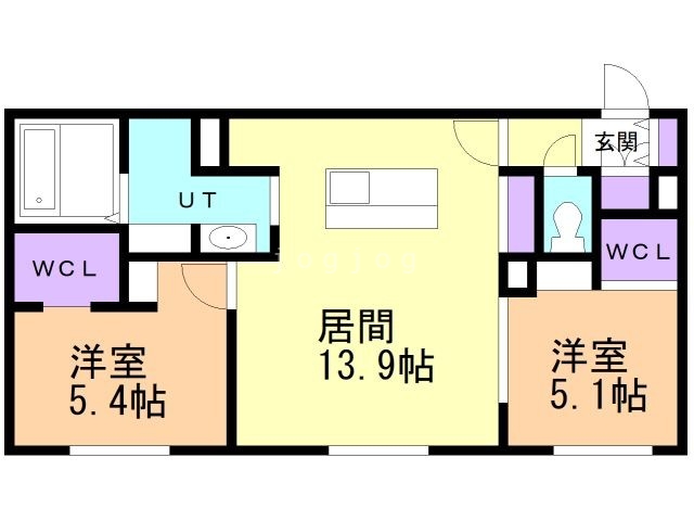 札幌市西区宮の沢三条のマンションの間取り