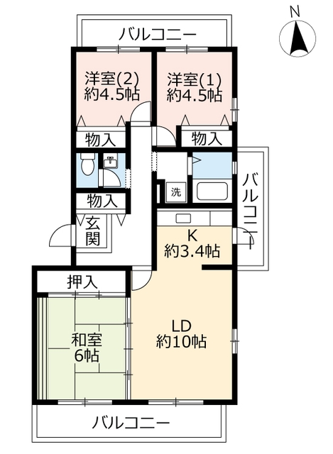 ＵＲ東山台ハイツの間取り