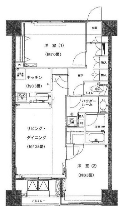 新宿区歌舞伎町のマンションの間取り