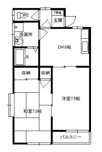 前橋市西片貝町のアパートの間取り