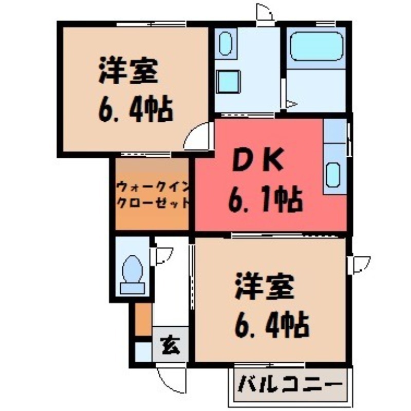 筑西市榎生のアパートの間取り