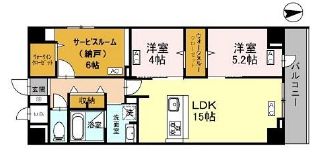 大阪市中央区上町のマンションの間取り