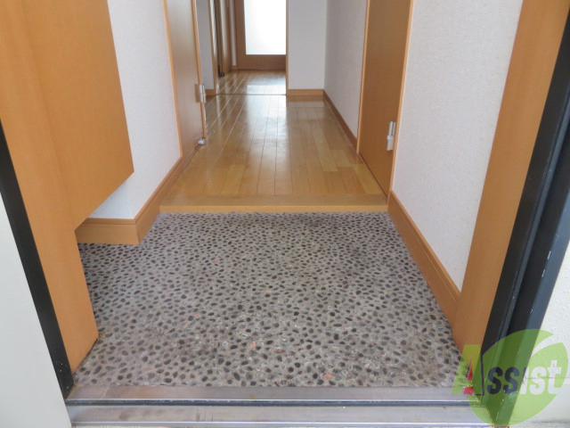 玄関　玄関です。少し狭いですが、傘立ても置けますね。