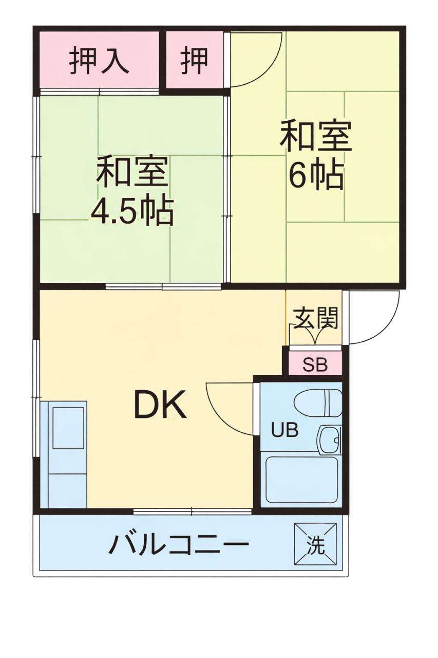 ＪＲ高崎線 高崎駅 徒歩19分 3階建 築39年の間取り写真