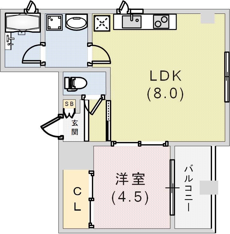 クレール西多聞通の間取り写真