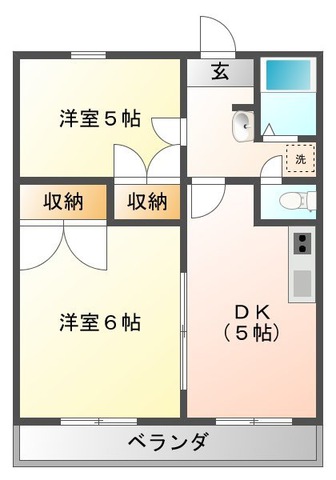 熊本市北区西梶尾町のアパートの間取り