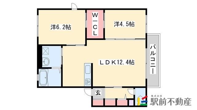 筑紫野市上古賀のアパートの間取り