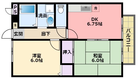 西宮市桜谷町のアパートの間取り