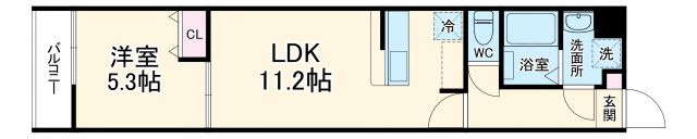 京都市中京区大文字町のアパートの間取り