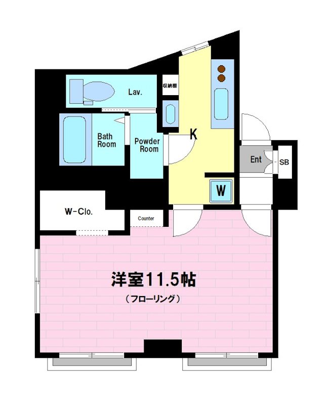 渋谷区幡ヶ谷のマンションの間取り