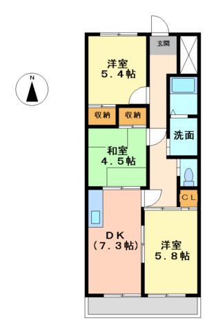 レイクハイツ当知の間取り