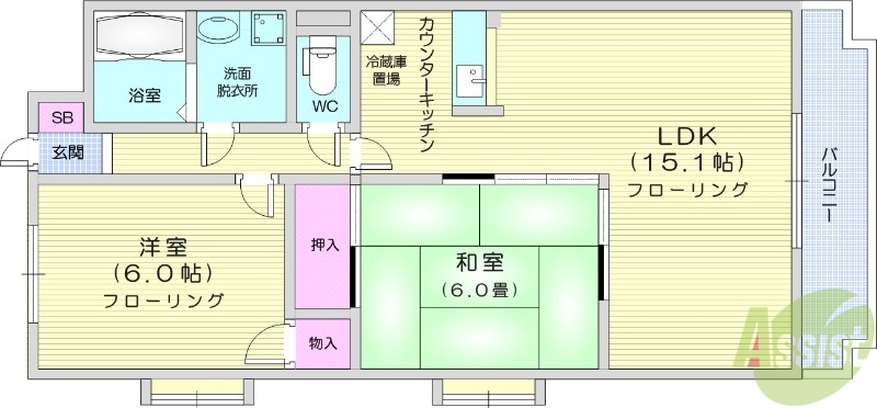 ファンテージ八乙女の間取り