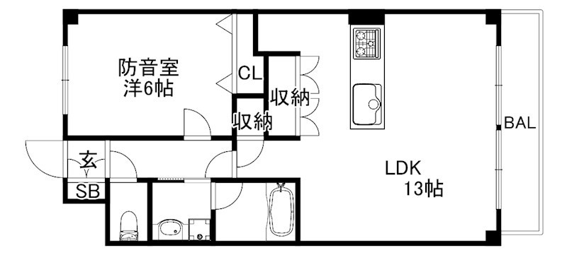 神戸市灘区赤坂通のマンションの間取り