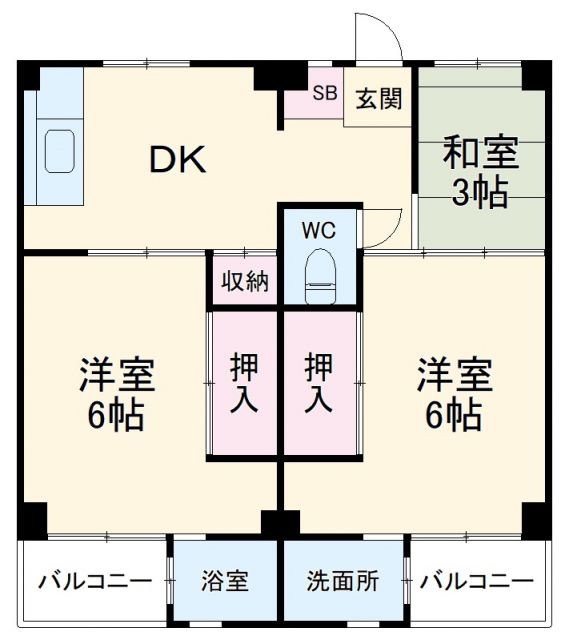 川崎市宮前区初山のマンションの間取り