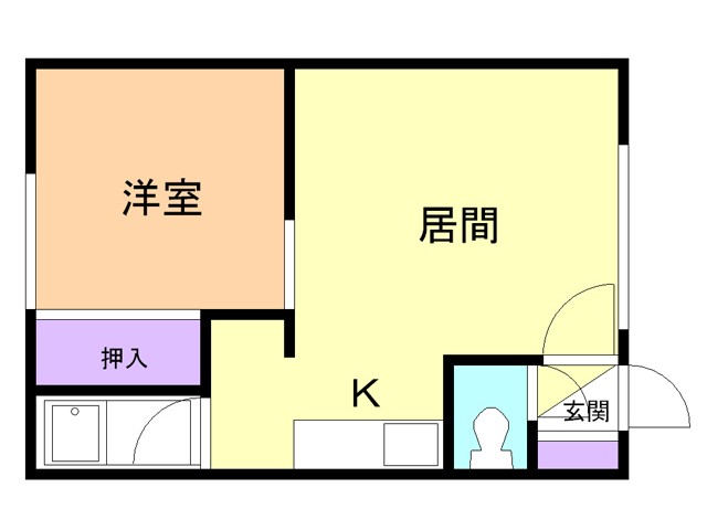 苫小牧市豊川町のアパートの間取り