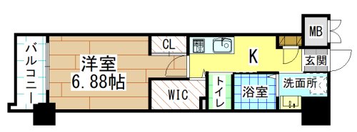 北九州市小倉北区上到津のマンションの間取り