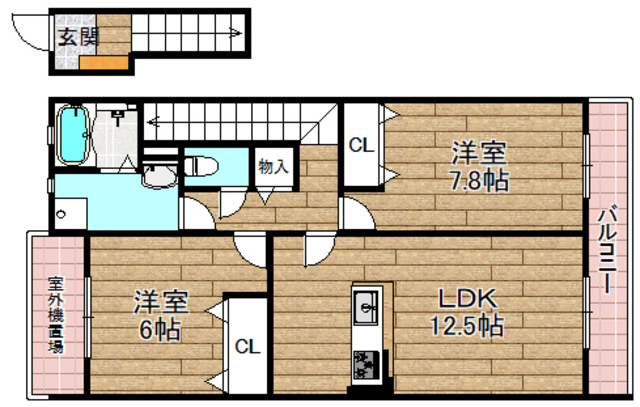 乙訓郡大山崎町字下植野のマンションの間取り