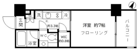 パークリュクス東麻布monoの間取り