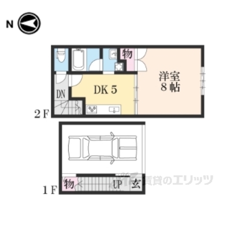 長浜市平方町のアパートの間取り