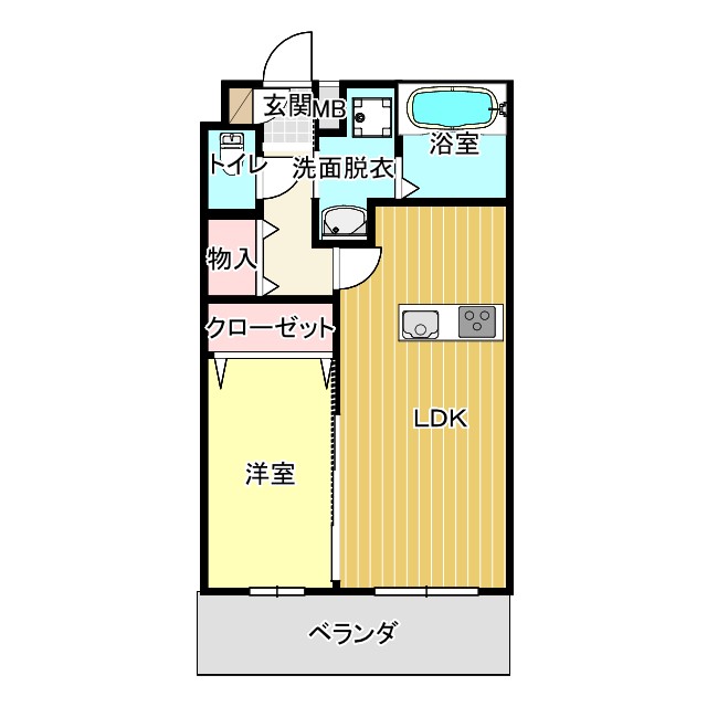 福山市高西町川尻のマンションの間取り