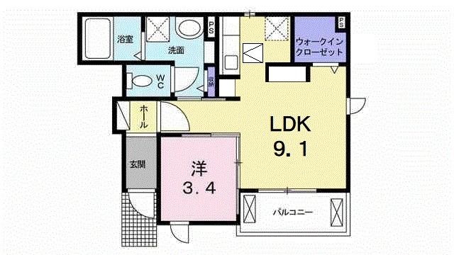 伊予郡松前町大字筒井のアパートの間取り