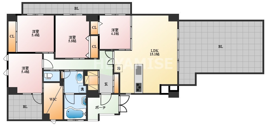 長崎市籠町のマンションの間取り