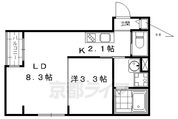 【京都市下京区鍋屋町のマンションの間取り】