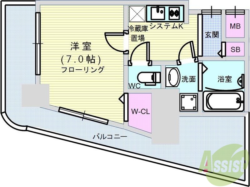 カスタリアタワー肥後橋の間取り