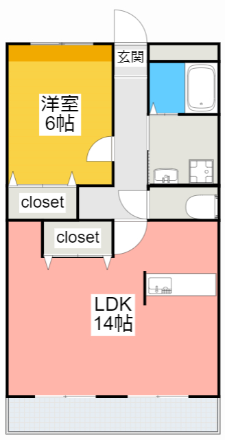 安城市城ケ入町のマンションの間取り