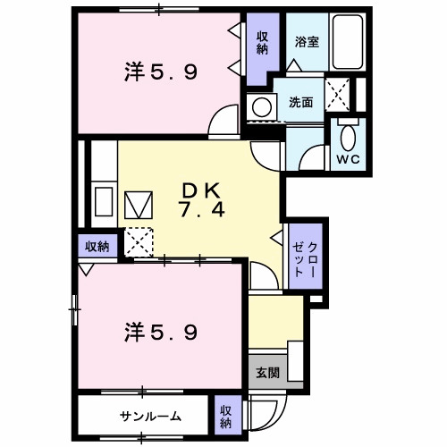 ドリーム　ヒルＢの間取り