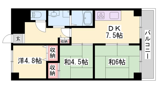 ロイヤルコーポ宝殿の間取り