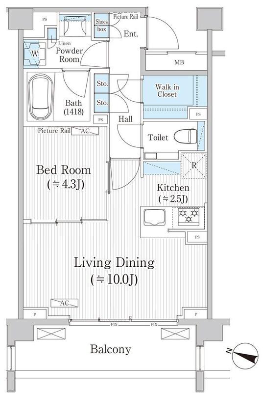 【港区南麻布のマンションの間取り】
