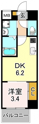 エセリアル喜連瓜破の間取り