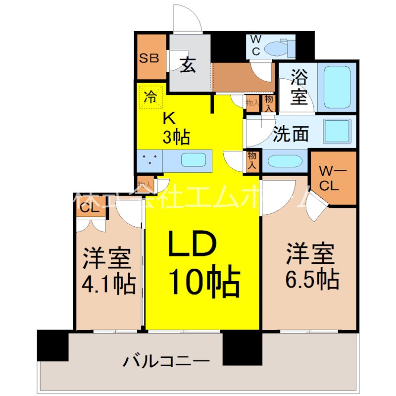 名古屋市中村区名駅南のマンションの間取り