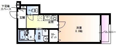 大阪市住吉区東粉浜のアパートの間取り