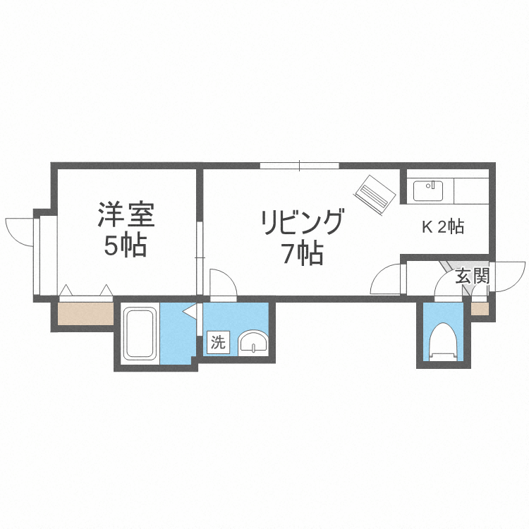 札幌市東区北三十四条東のアパートの間取り