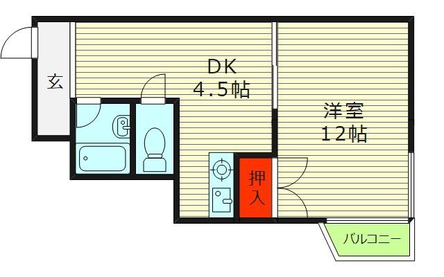 大阪市都島区都島本通のマンションの間取り