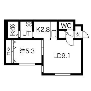 札幌市西区琴似四条のマンションの間取り