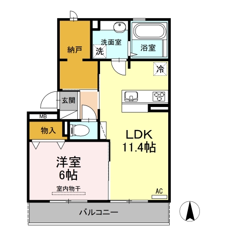 50th古川西B棟の間取り