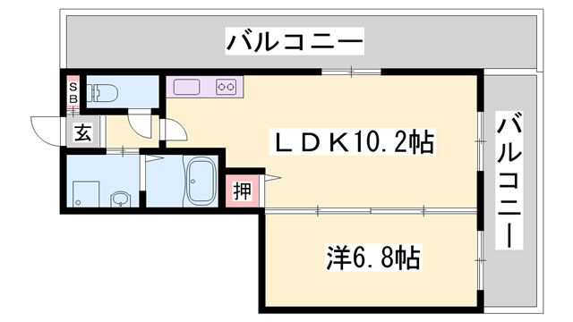 ネオクオーツ幸　弐番館の間取り