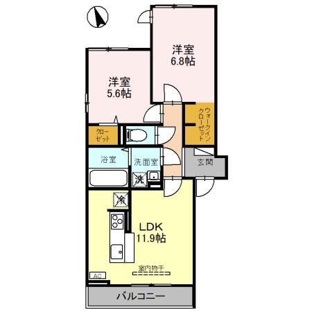 八潮市大字伊勢野のアパートの間取り