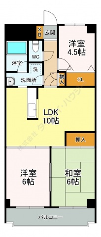 広島市安佐南区高取北のマンションの間取り