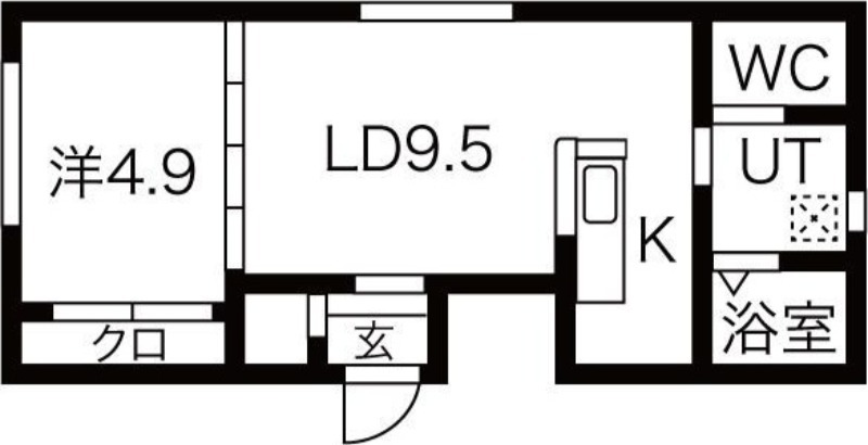 札幌市豊平区中の島二条のマンションの間取り