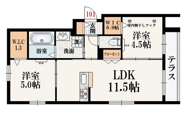 クローリス成城の間取り