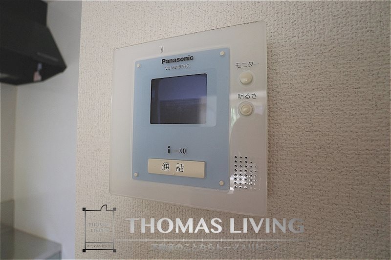 セキュリティ　来客者の確認できるモニタ付きインターホン。