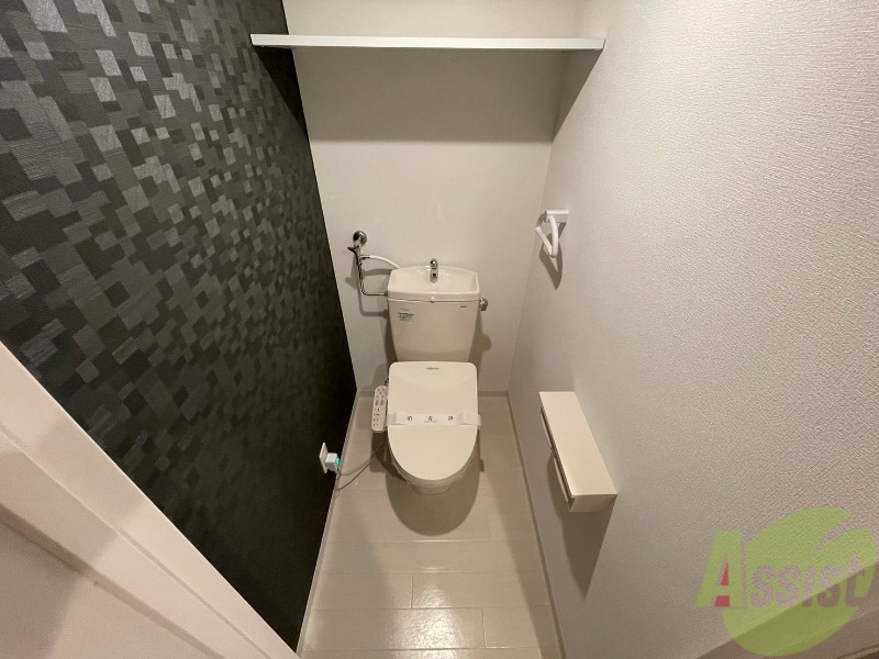 トイレ　ウォシュレット機能がついたトイレ。安心して使用できますね。